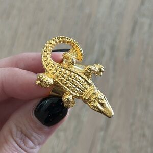 Daniela Salcedo Gold Adjustable Crocodile Alligator Ring